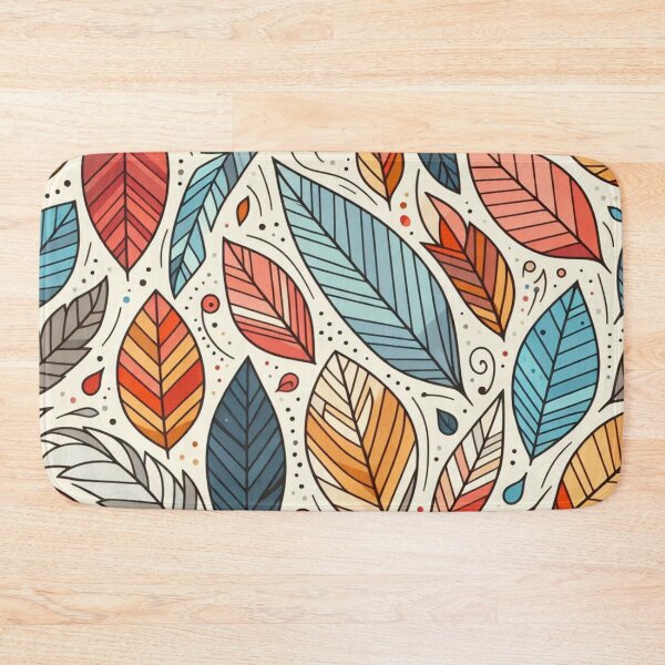Item preview, Colorful Leaves Feathers Cartoon Illustration Drawing 9 designed and sold by CoffeeIsATrip.