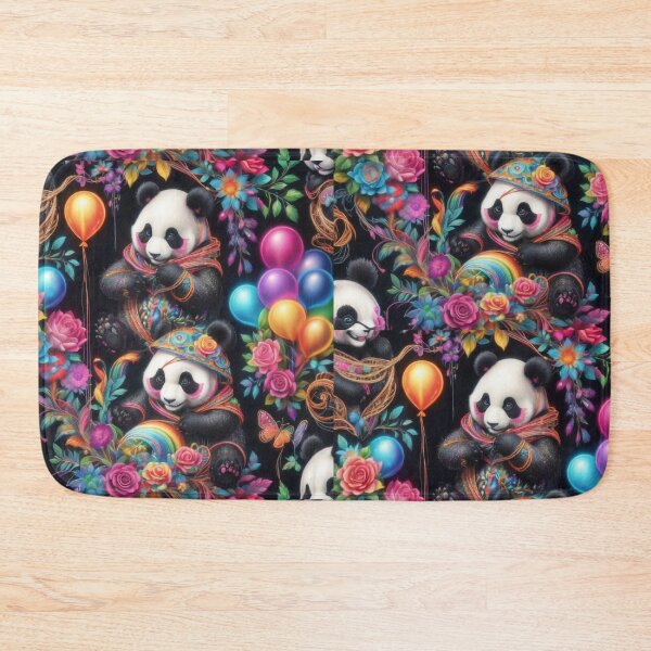 Item preview, Pandas  Love Beautiful Flowers  And Balloons  designed and sold by BotunPeony.