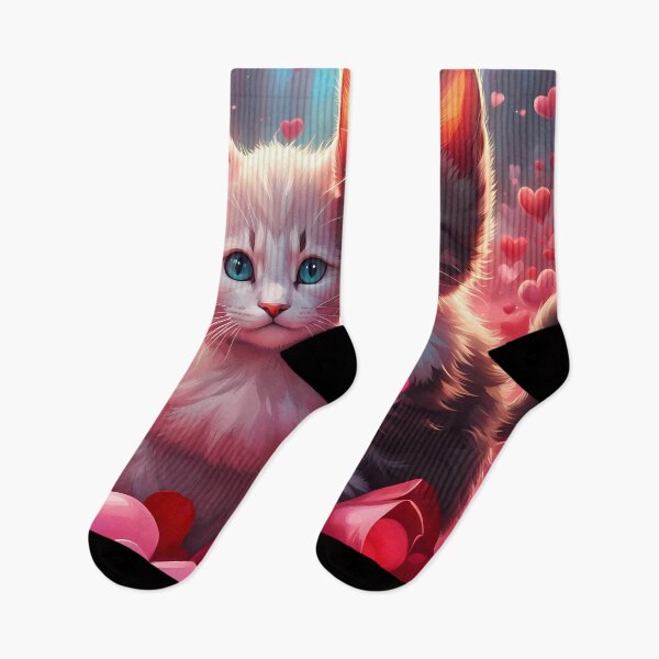 Item preview, Kittens celebrating Valentines day, randome floating love hearts designed and sold by Colin Bentham.