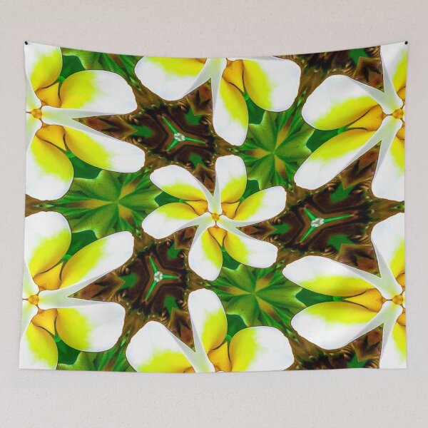 Item preview, Yellow Plumeria Pattern designed and sold by Patternflower.