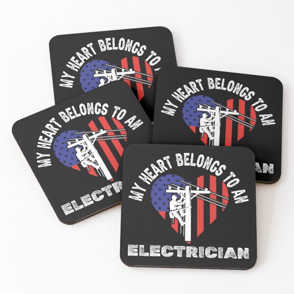 Item preview, Electrician's Heart - Patriotic Lineworker Valentine's Day designed and sold by ElLocoMus.
