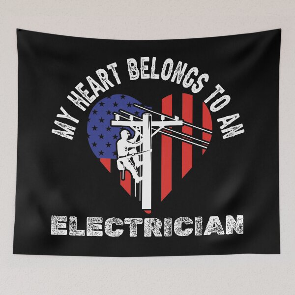 Item preview, Electrician's Heart - Patriotic Lineworker Valentine's Day designed and sold by ElLocoMus.