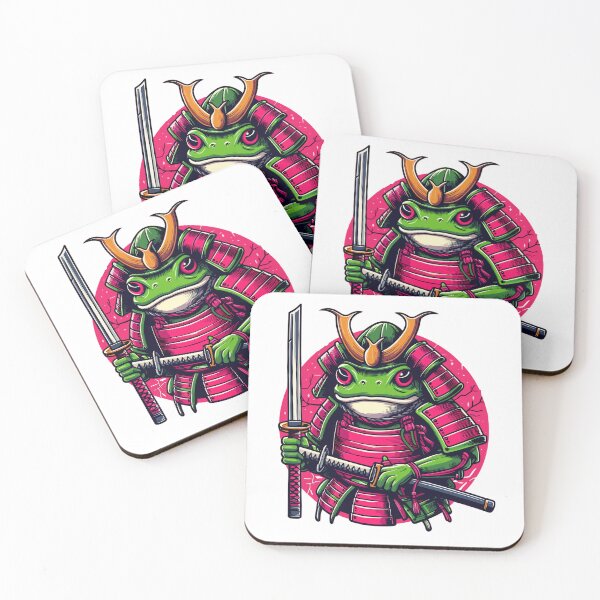 Item preview, Frog Samurai - Red Eyed With Sword Katana Japanese designed and sold by JessArty ⭐⭐⭐⭐⭐.