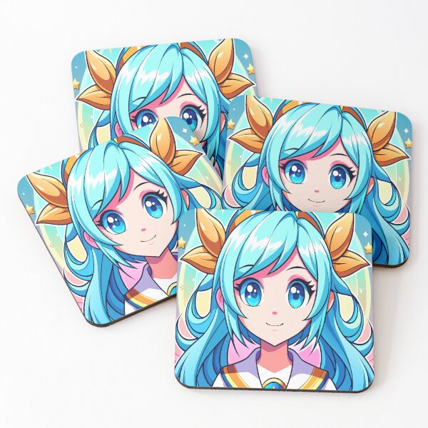 Item preview, Cute Kawaii Anime Girl with hair crown ribbon designed and sold by AgarutanPrint.