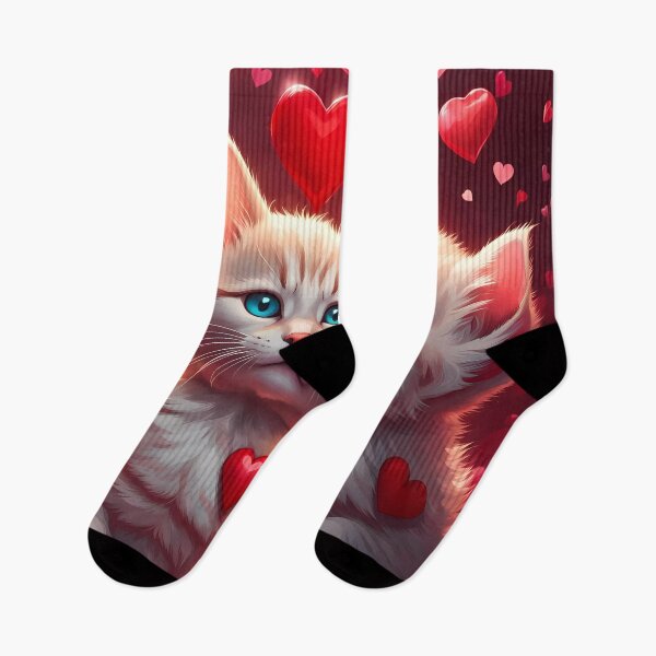 Item preview, Kittens celebrating Valentines day, randome floating love hearts designed and sold by Colin Bentham.