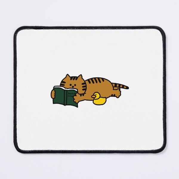 Item preview, a lying Cat reading a book with a Duck designed and sold by superbaechoo.