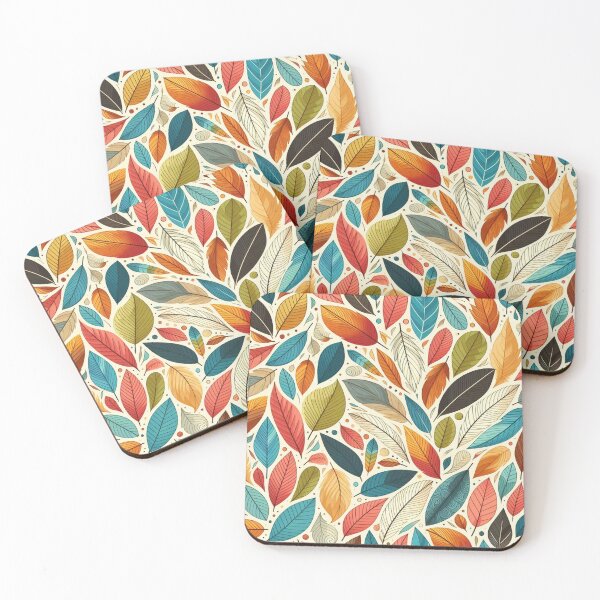 Item preview, Colorful Leaves Feathers Cartoon Illustration Drawing 10 designed and sold by CoffeeIsATrip.