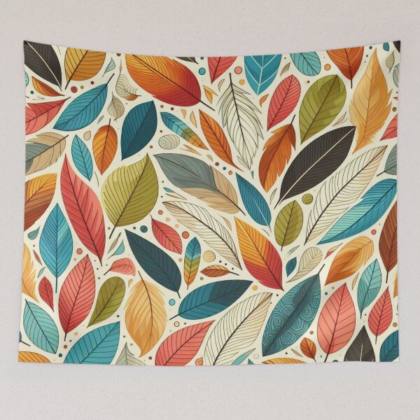 Item preview, Colorful Leaves Feathers Cartoon Illustration Drawing 10 designed and sold by CoffeeIsATrip.