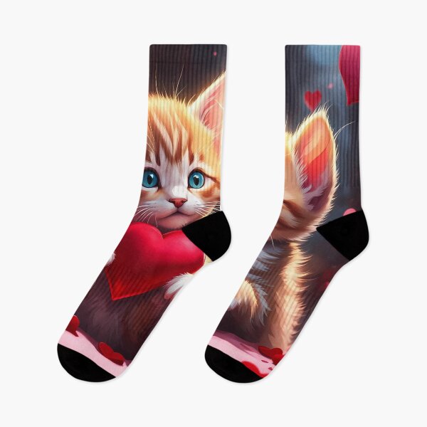 Item preview, Kittens celebrating Valentines day, randome floating love hearts designed and sold by Colin Bentham.