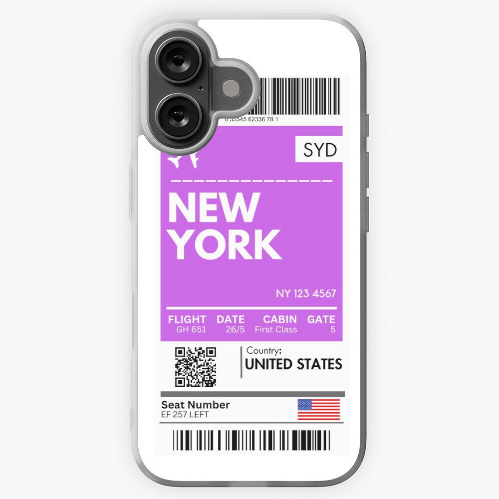New York Airplane Boarding Pass Sticker