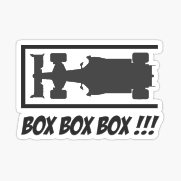 "Box Box Box !!!" Sticker by F1Marv | Redbubble