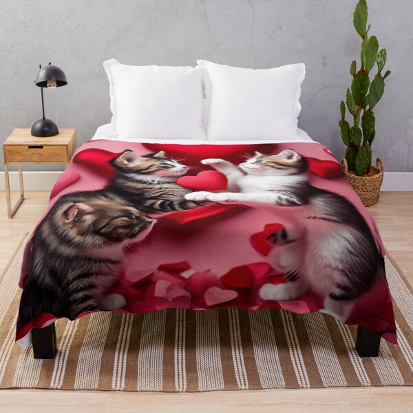 Item preview, Kittens celebrating Valentines day, randome floating love hearts designed and sold by Colin Bentham.