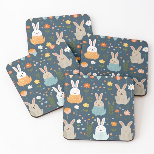Item preview, Funny bunnies pattern cute rabbits designed and sold by SmileshareShop.