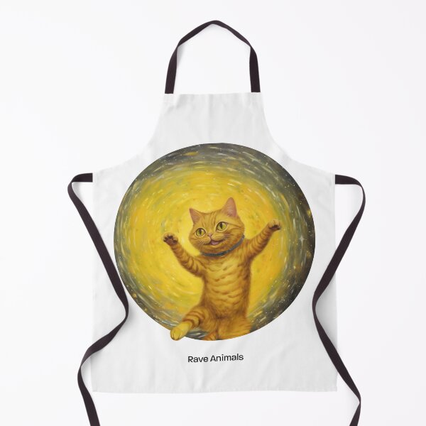 Aperçu de l'œuvre Chat dansant jaune créée et vendue par RaveAnimals.