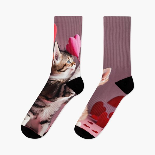 Item preview, Kittens celebrating Valentines day, randome floating love hearts designed and sold by Colin Bentham.