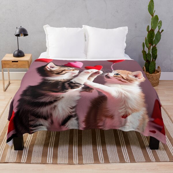 Item preview, Kittens celebrating Valentines day, randome floating love hearts designed and sold by Colin Bentham.