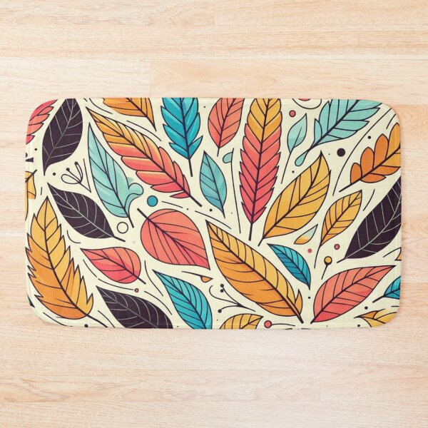 Item preview, Colorful Leaves Feathers Cartoon Illustration Drawing 12 designed and sold by CoffeeIsATrip.