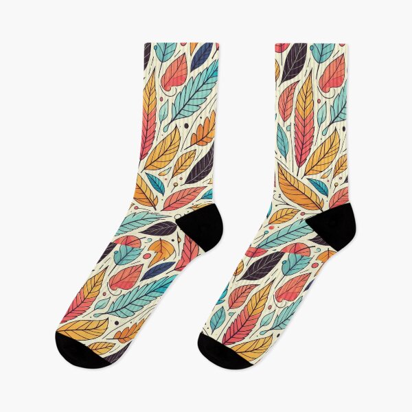 Item preview, Colorful Leaves Feathers Cartoon Illustration Drawing 12 designed and sold by CoffeeIsATrip.