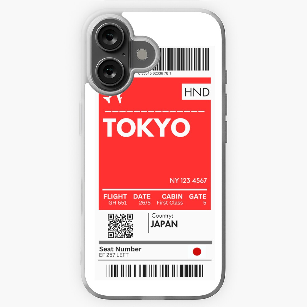 Tokyo Airplane Boarding Pass Sticker