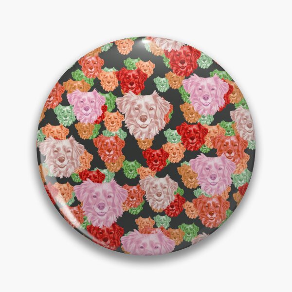Item preview, Smiling Dog Faces Floral-like Pink Multicolored Pattern designed and sold by DuFauna.