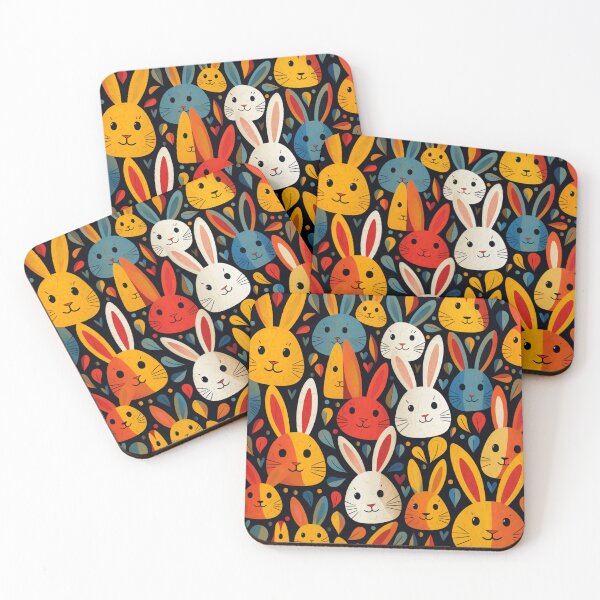 Item preview, Funny bunnies pattern cute rabbits designed and sold by SmileshareShop.