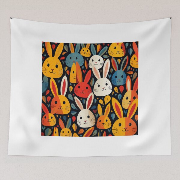 Item preview, Funny bunnies pattern cute rabbits designed and sold by SmileshareShop.