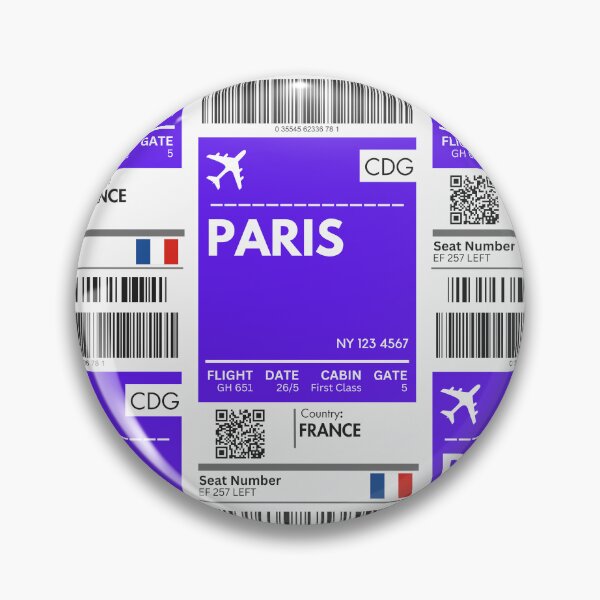 Item preview, Paris Airplane Boarding Pass designed and sold by RoamInk.