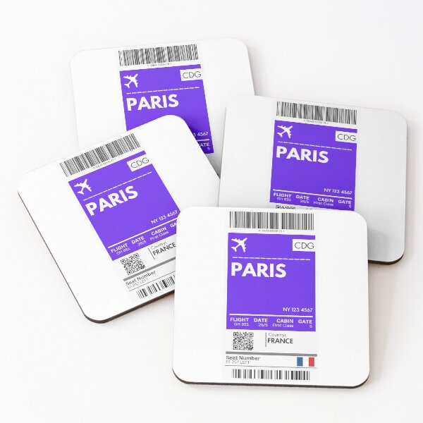 Item preview, Paris Airplane Boarding Pass designed and sold by RoamInk.