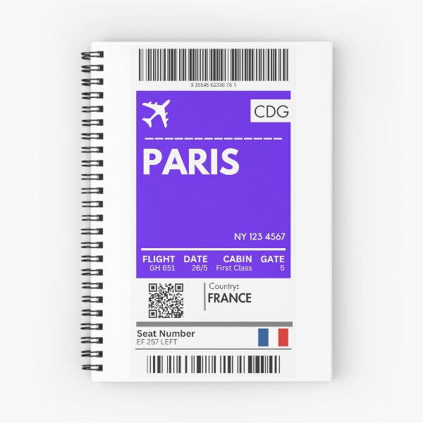 Item preview, Paris Airplane Boarding Pass designed and sold by RoamInk.