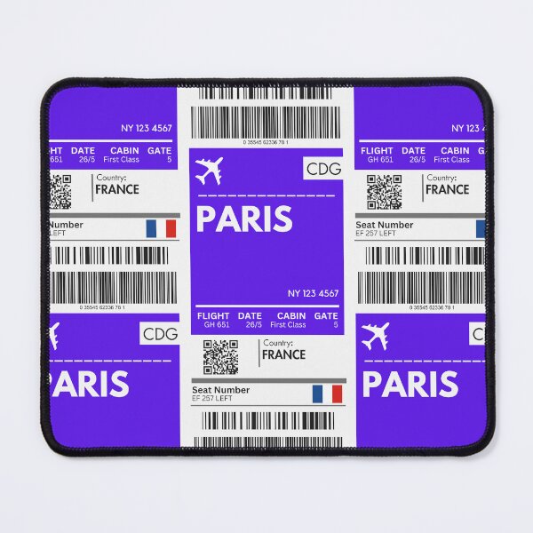 Item preview, Paris Airplane Boarding Pass designed and sold by RoamInk.