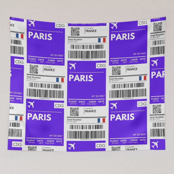 Item preview, Paris Airplane Boarding Pass designed and sold by RoamInk.