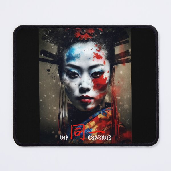 Item preview, Ink Essence - Japanese Aesthetic Surreal Kanji Symbol Painted Face Art 12 designed and sold by MadeByRobots.