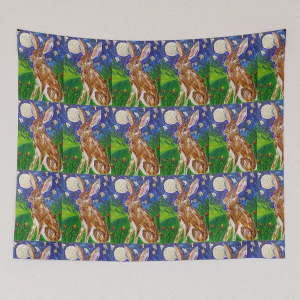 Item preview, Hare among Tulips and a Golden Moon! designed and sold by Casimirasart.