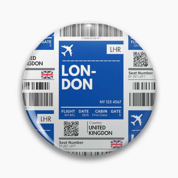 Artikelvorschau, Bordkarte für das Flugzeug London entworfen und verkauft von RoamInk.