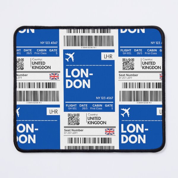 Artikelvorschau, Bordkarte für das Flugzeug London entworfen und verkauft von RoamInk.