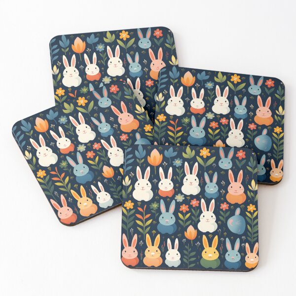 Item preview, Funny bunnies pattern cute rabbits designed and sold by SmileshareShop.