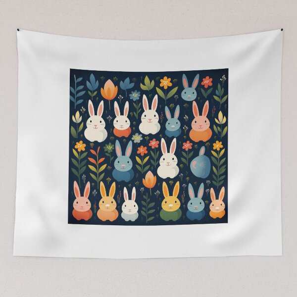 Item preview, Funny bunnies pattern cute rabbits designed and sold by SmileshareShop.