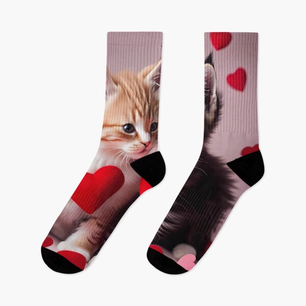 Item preview, Kittens celebrating Valentines day, randome floating love hearts designed and sold by Colin Bentham.