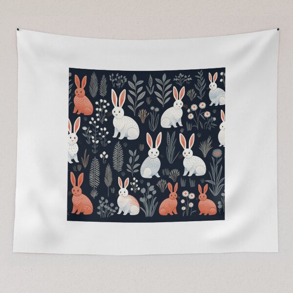 Item preview, Funny bunnies pattern cute rabbits designed and sold by SmileshareShop.