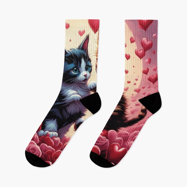 Item preview, Kittens celebrating Valentines day, randome floating love hearts designed and sold by Colin Bentham.
