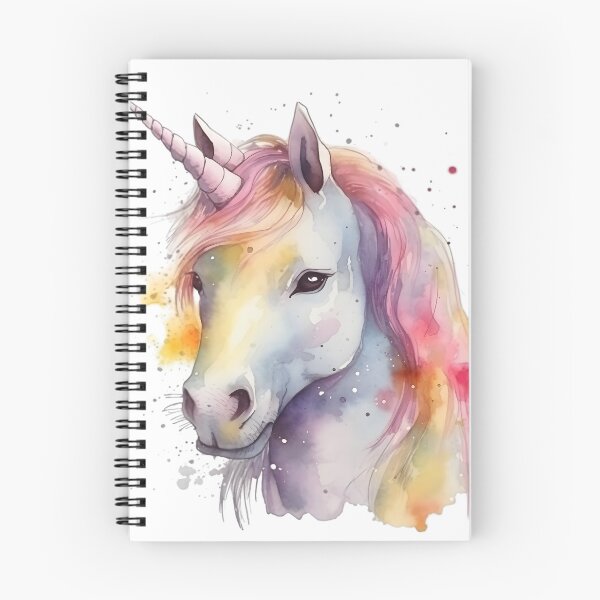Aperçu de l'œuvre Belle licorne de style aquarelle créée et vendue par RaveAnimals.