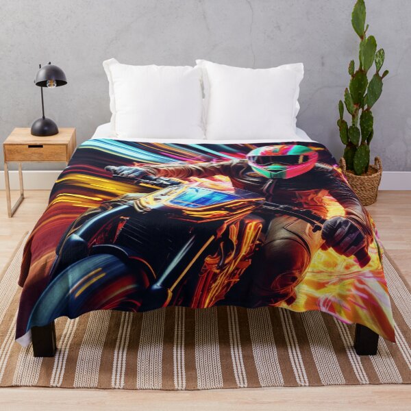 Item preview, Neon Speed Demons - High-Octane Race Motorcycle Artwork designed and sold by ElLocoMus.