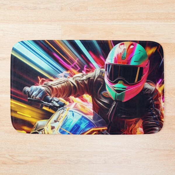 Item preview, Neon Speed Demons - High-Octane Race Motorcycle Artwork designed and sold by ElLocoMus.