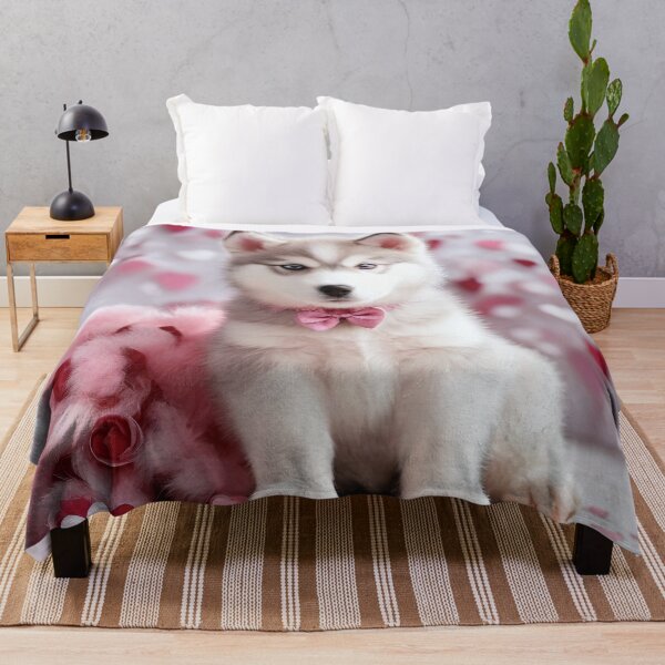 Item preview, Siberian Husky Bliss Heartbeat Playful Puppy Digital Art Print. designed and sold by athurbubble.