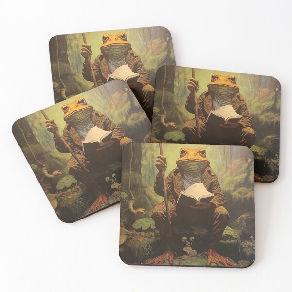 Item preview, THINKER - DARK FANTASY ART STYLE FROG designed and sold by VistaThreadsCo.