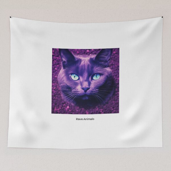 Item preview, Purple Cat With Blue Eyes designed and sold by RaveAnimals.