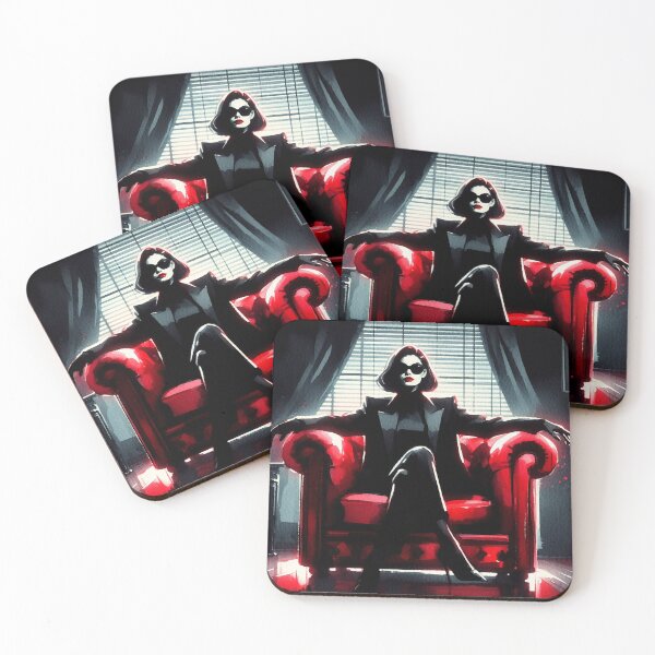 Item preview, Femme Fatale in Red Armchair [Noir] designed and sold by RESToRAPTOR.