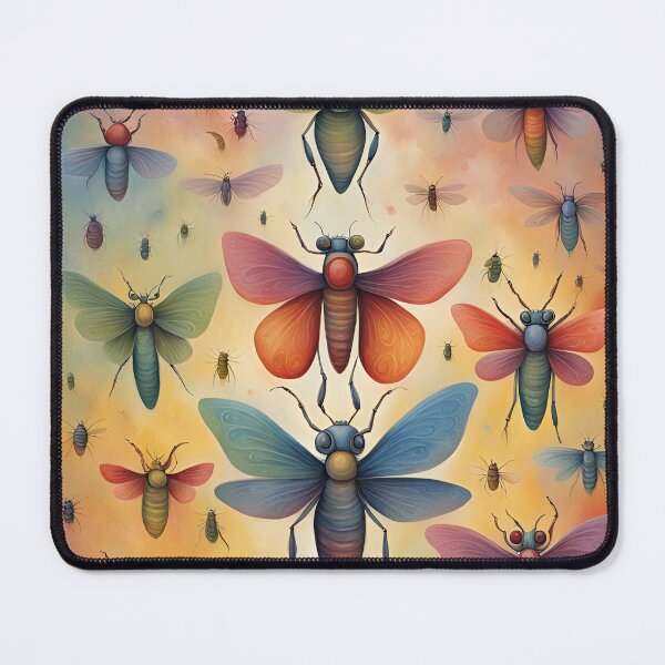 Item preview, Crazy Whimsical Bugs - colorful digital painting of winged insects designed and sold by SirenSeventyOne.