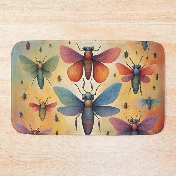 Item preview, Crazy Whimsical Bugs - colorful digital painting of winged insects designed and sold by SirenSeventyOne.