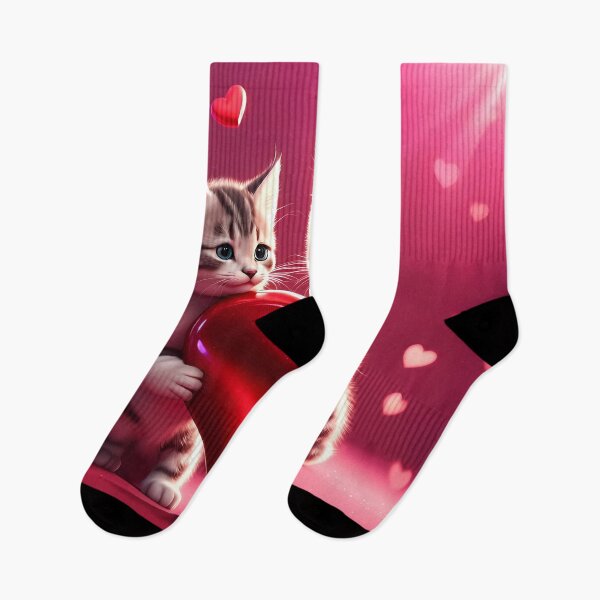 Item preview, Kittens celebrating Valentines day, randome floating love hearts designed and sold by Colin Bentham.